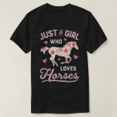 Paardje gewoon een meisje dat van het paardenrenne t-shirt (Design voorkant)