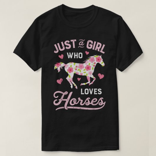 Paardje gewoon een meisje dat van het paardenrenne t-shirt (Design voorkant)
