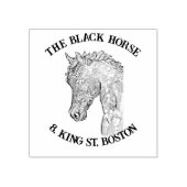 Paardje met gepersonaliseerde logo rubberstempel (Afrduk)