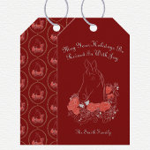 Paardkerstkaart Cadeaulabel