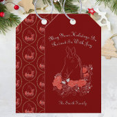 Paardkerstkaart Cadeaulabel