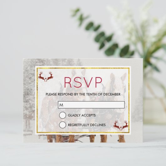 Paardkorst Slaapse kerstscène RSVP Kaart (Staand voorkant)