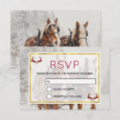 Paardkorst Slaapse kerstscène RSVP Kaart (Voorkant / Achterkant)