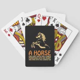 Paardkunst Een paard galoppeert Pokerkaarten