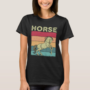 Paardminnende Jongens Meisjes Retro Stijl Paard in T-shirt