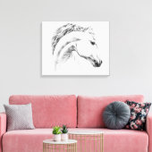 Paardportret potloodtekening Equestriene kunst Canvas Afdruk (Insitu (Woonkamer))