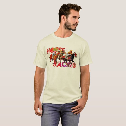 Paardraceactie T-shirt (Voorkant volledig)
