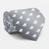 Paardracisme Patroon | Grafische zilver Stropdas (Opgerold)