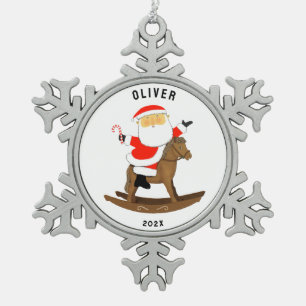 Paardrijden 2024 Collectible Tin Sneeuwvlok Ornament