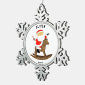 Paardrijden 2025 Collectible Tin Sneeuwvlok Ornament (Rechts)