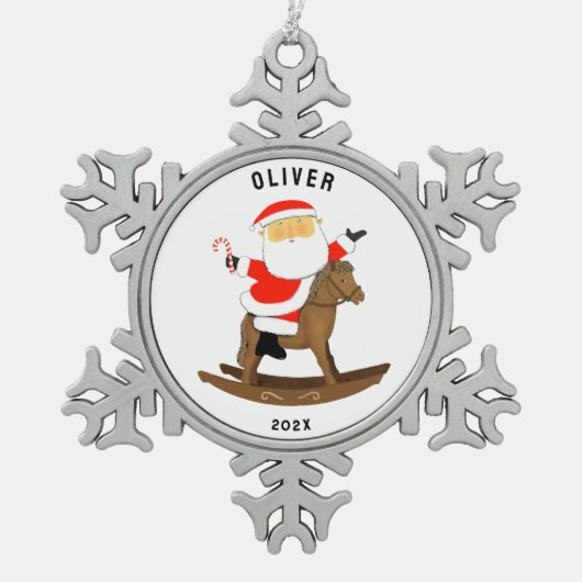 Paardrijden 2025 Collectible Tin Sneeuwvlok Ornament (Voorkant)