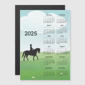 Paardrijden 2025 Kalender Magnetische Kaart (Voorkant / Achterkant)