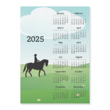 Paardrijden 2025 Kalender Magnetische Kaart