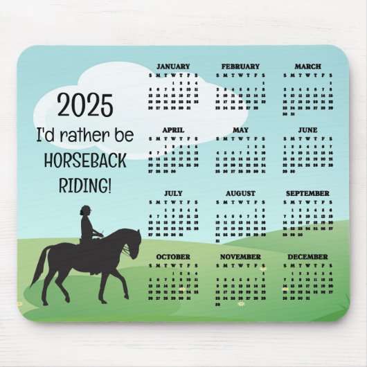 Paardrijden 2025 Kalender Muismat (Voorkant)