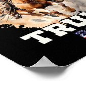 Paardrijden Amerikaanse vlag Cowboy 1 Poster (Hoek)