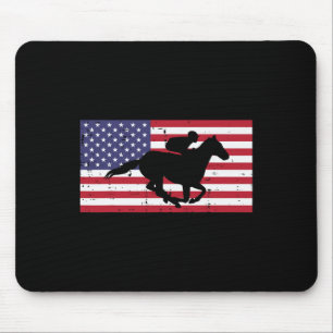 Paardrijden Amerikaanse vlag Paardenrennen Patriot Muismat
