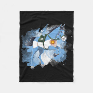 Paardrijden Argentinië Vlag Fleece Deken
