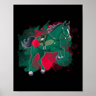 Paardrijden Bangladesh Vlag Poster