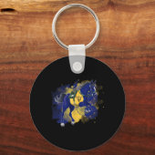 Paardrijden Barbados Vlag Sleutelhanger (Voorkant)