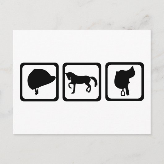 Paardrijden Briefkaart (Voorkant)