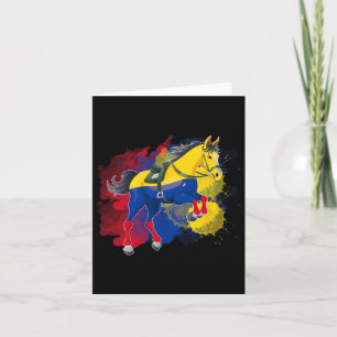 Paardrijden Colombia Vlag Kaart