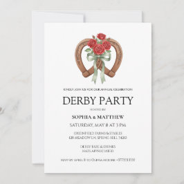 Paardrijden Derby Feest Modern Paardenrace Uitnodi Kaart