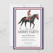 Paardrijden Derby Feest Uitnodiging Kunst (Voorkant)