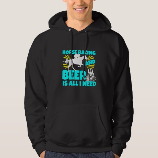 Paardrijden en bier is alles wat ik nodig heb om p hoodie (Voorkant)