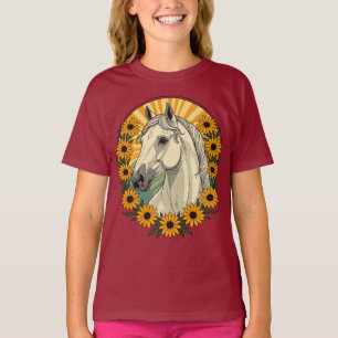 Paardrijden en Black Eyed Susan Bloemen T-shirt