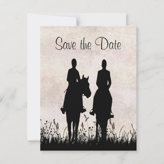 Paardrijden Equestrian Huwelijk Save the Date (Voorkant)