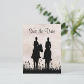 Paardrijden Equestrian Huwelijk Save the Date (Staand voorkant)
