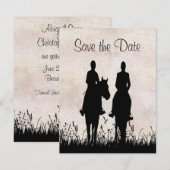 Paardrijden Equestrian Huwelijk Save the Date (Voorkant / Achterkant)