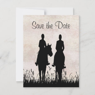 Paardrijden Equestrian Huwelijk Save the Date