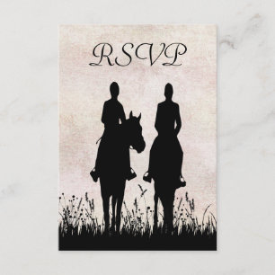 Paardrijden Equestrian Wedding RSVP Kaart