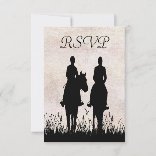 Paardrijden Equestrian Wedding RSVP Kaart (Voorkant)
