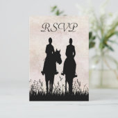Paardrijden Equestrian Wedding RSVP Kaart (Staand voorkant)
