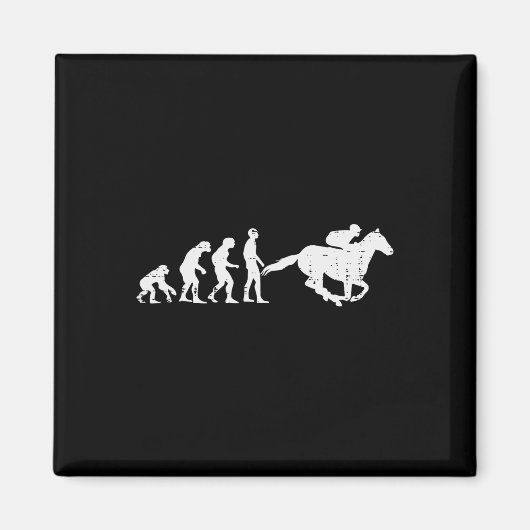 Paardrijden Evolution Funny Horseback Racing Eque Magneet (Voorkant)