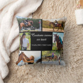 Paardrijden Fotocollage Zwart Dierenkussen Kussen (Deken)