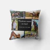 Paardrijden Fotocollage Zwart Dierenkussen Kussen (Achterkant)