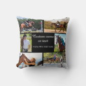 Paardrijden Fotocollage Zwart Dierenkussen Kussen (Voorkant)