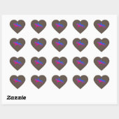 Paardrijden hart glanzende stickers. hart sticker (Vel)