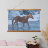 Paardrijden in de winter op Hideout Ranc Hangend Wandkleed (Slaapkamer)