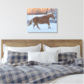 Paardrijden in de winter op Hideout Ranch Canvas Afdruk (Insitu (Slaapkamer))