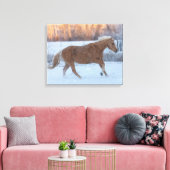 Paardrijden in de winter op Hideout Ranch Canvas Afdruk (Insitu (Woonkamer))