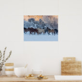 Paardrijden in de winter op Hideout Ranch Poster (Keuken)