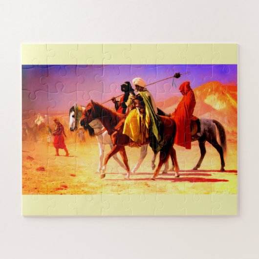 Paardrijden in de woestijn legpuzzel (Horizontaal)