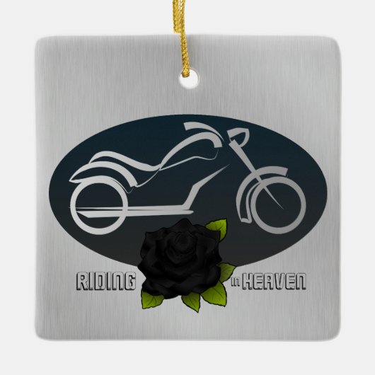 Paardrijden in Heaven Memorial Ornament voor Biker (Voorkant)