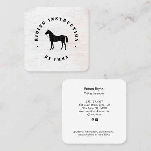 Paardrijden Instructeur Visitekaartje (Voorkant / Achterkant)