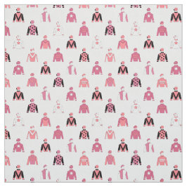 Paardrijden Jockey Zijden Roze en Wit Patroon Stof