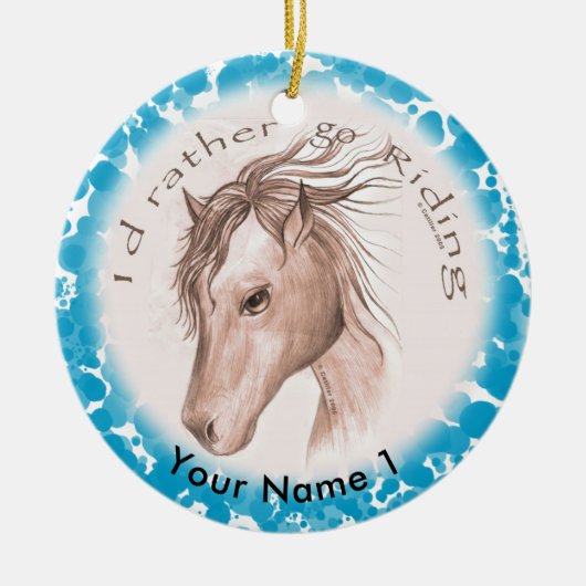 Paardrijden Keramiek Ornament (Voorkant)